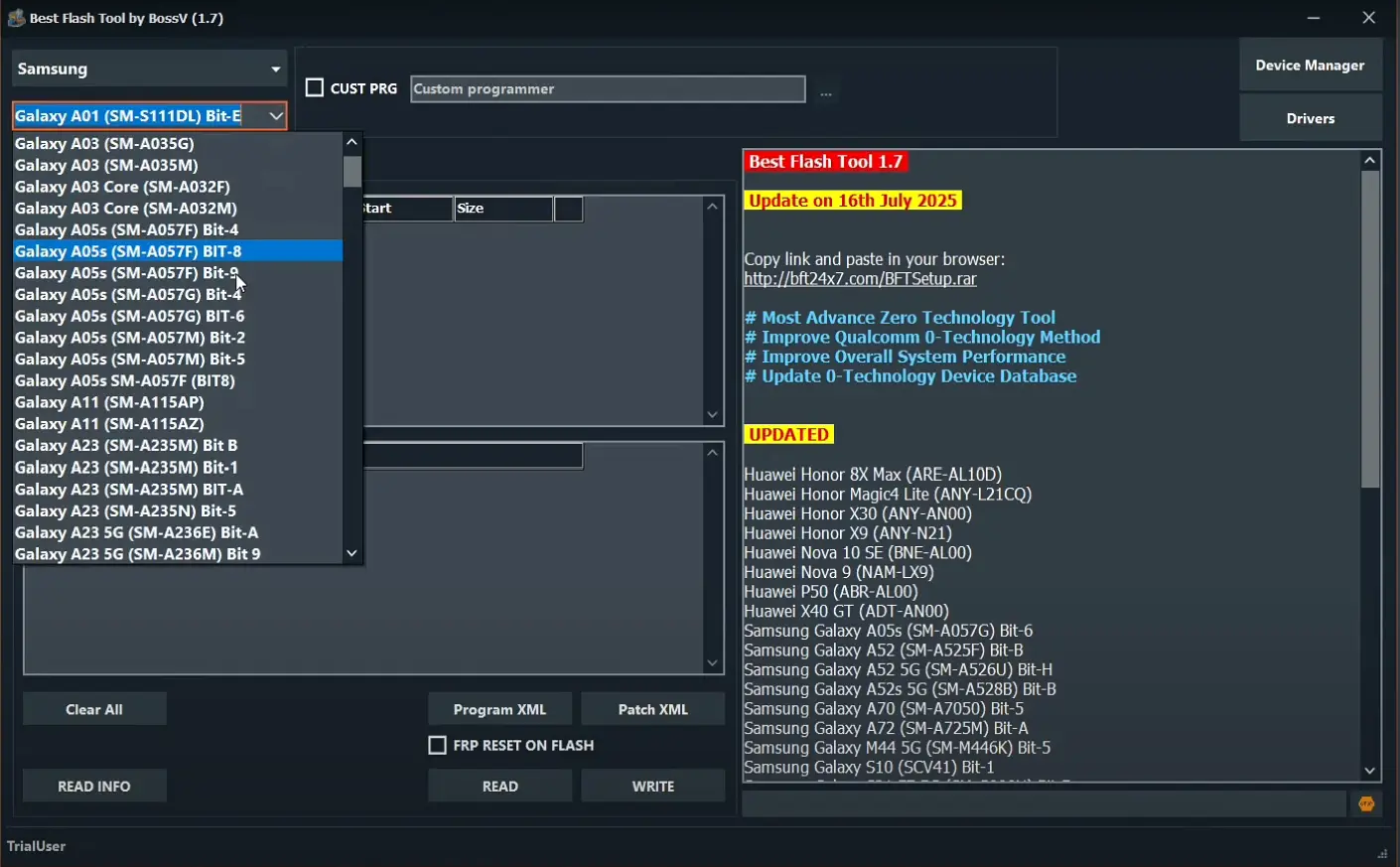 BFT Flash Tool